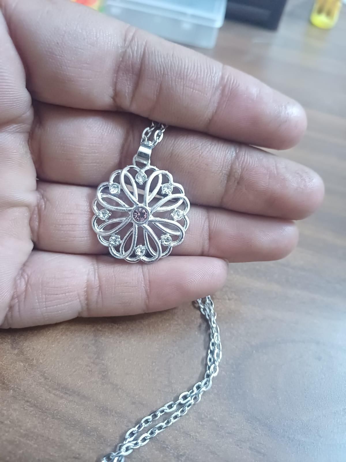 Silver Birthstone Pendant With chain Pack of 1